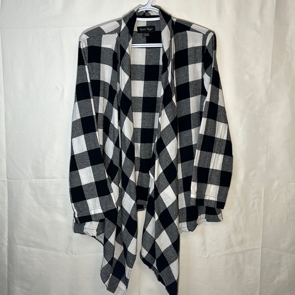 Charlie Paige Waterfall Cardigan Size L/XL Black & White - Picture 1 of 6